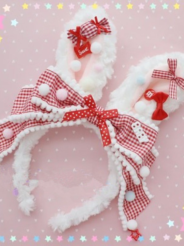 Plush Rabbit Ear Bowknot Lolita KC Plush Rabbit Ear Bowknot Lolita KC