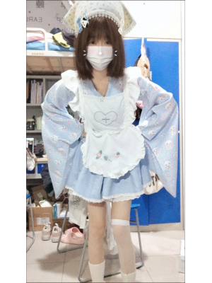 【Pray cat】~Lolita~Japanese-style Long and short Maid dress