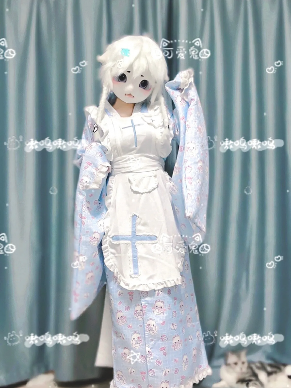 【Pray cat】~Lolita~Japanese-style Long and short Maid dress 【Pray cat】~Lolita~Japanese-style Long and short Maid dress