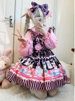 【Rabbit dessert】~lolita~Sleeveless dress~Black&pink 【Rabbit dessert】~lolita~Sleeveless dress~Black&pink