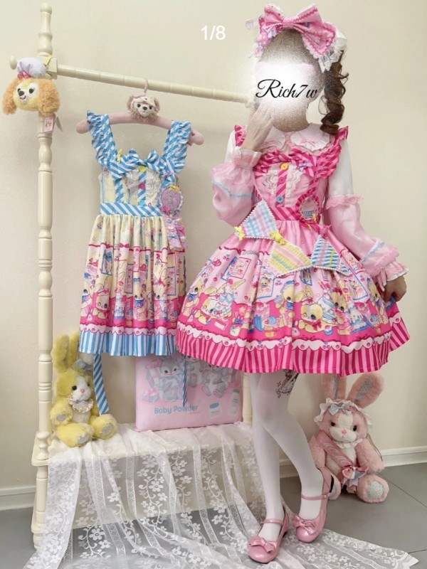 【Rabbit dessert】~lolita~Sleeveless dress~Blue&yellow 【Rabbit dessert】~lolita~Sleeveless dress~Blue&yellow