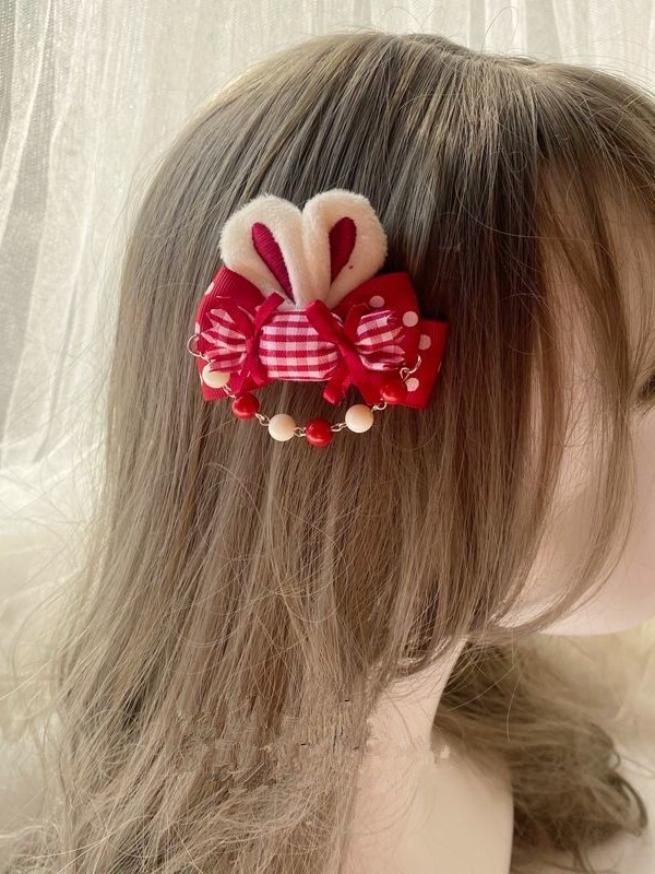 Red Bunny Ears Hairpin Red Bunny Ears Hairpin