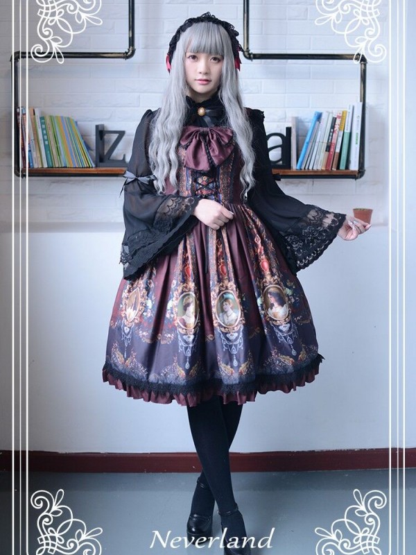 Rococo Story Retro Palace Print JSK Lolita Jumperskirt