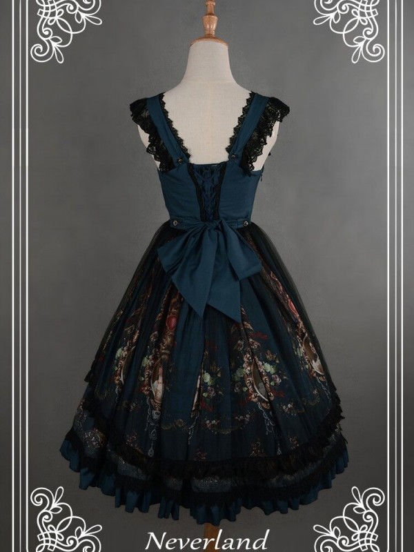 Rococo Story Retro Palace Print JSK Lolita Jumperskirt