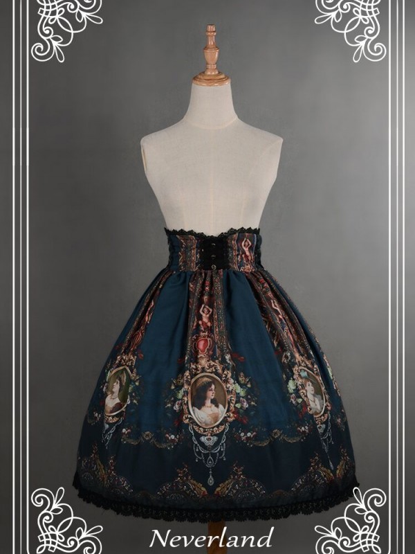 Vintage Palace Print Rococo Story Lolita Skirt
