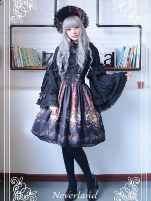 Vintage Palace Print Rococo Story Lolita Skirt