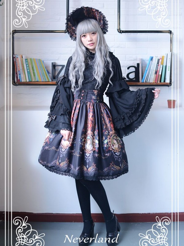Vintage Palace Print Rococo Story Lolita Skirt