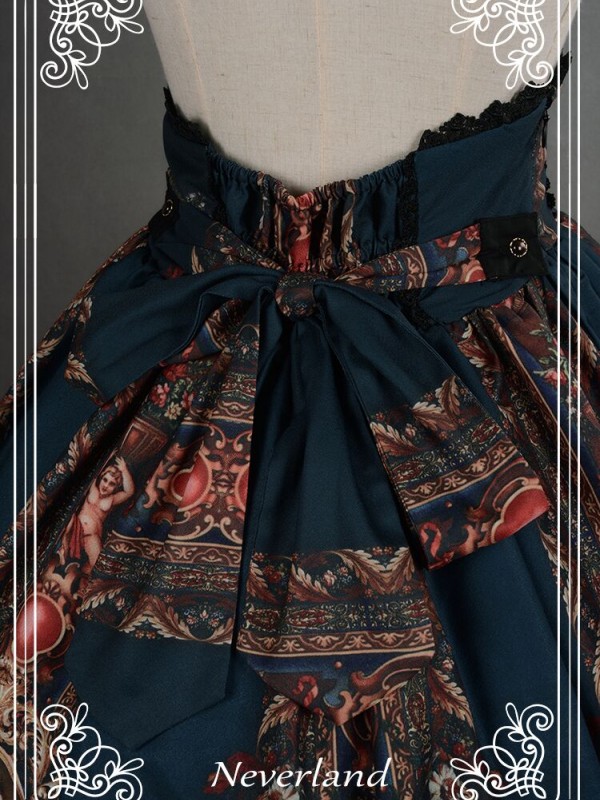 Vintage Palace Print Rococo Story Lolita Skirt