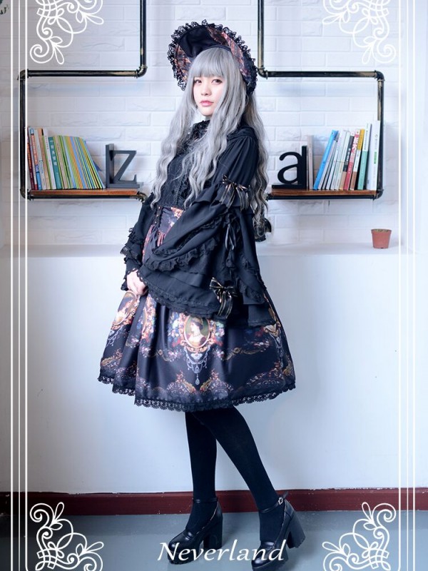 Vintage Palace Print Rococo Story Lolita Skirt