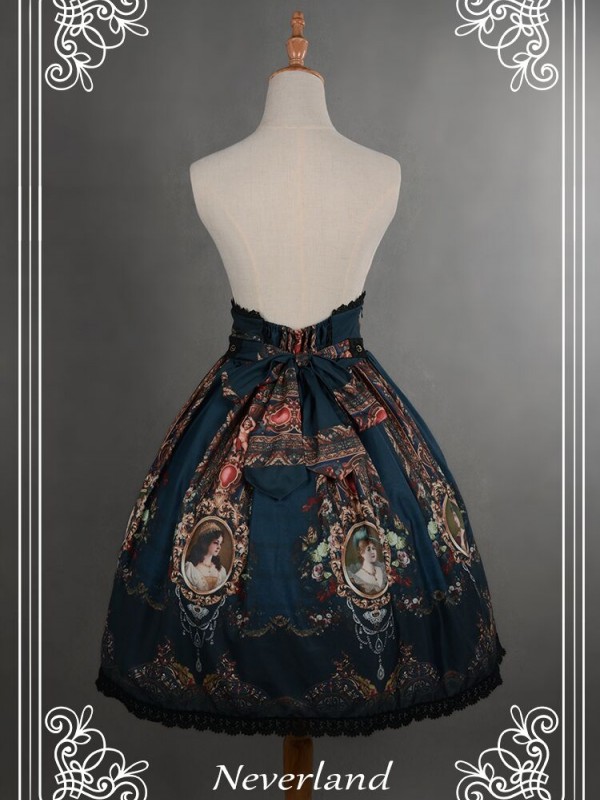 Vintage Palace Print Rococo Story Lolita Skirt