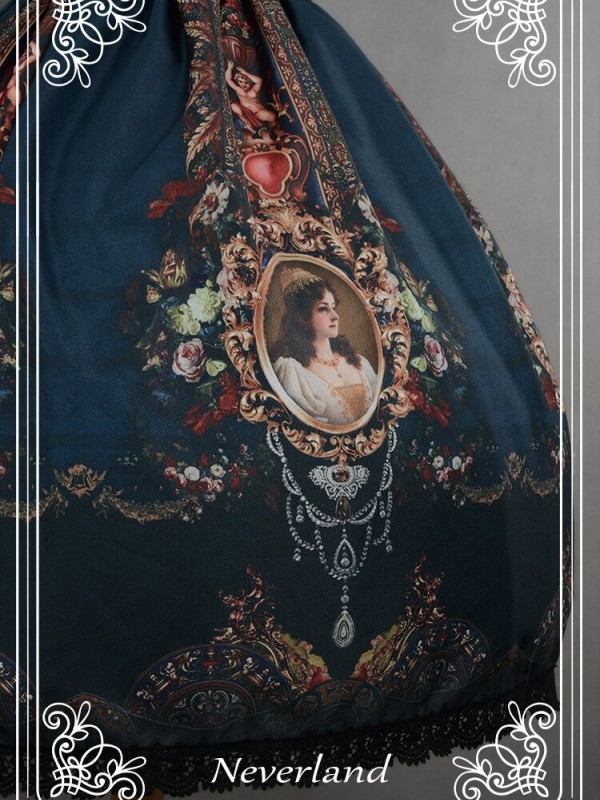 Vintage Palace Print Rococo Story Lolita Skirt