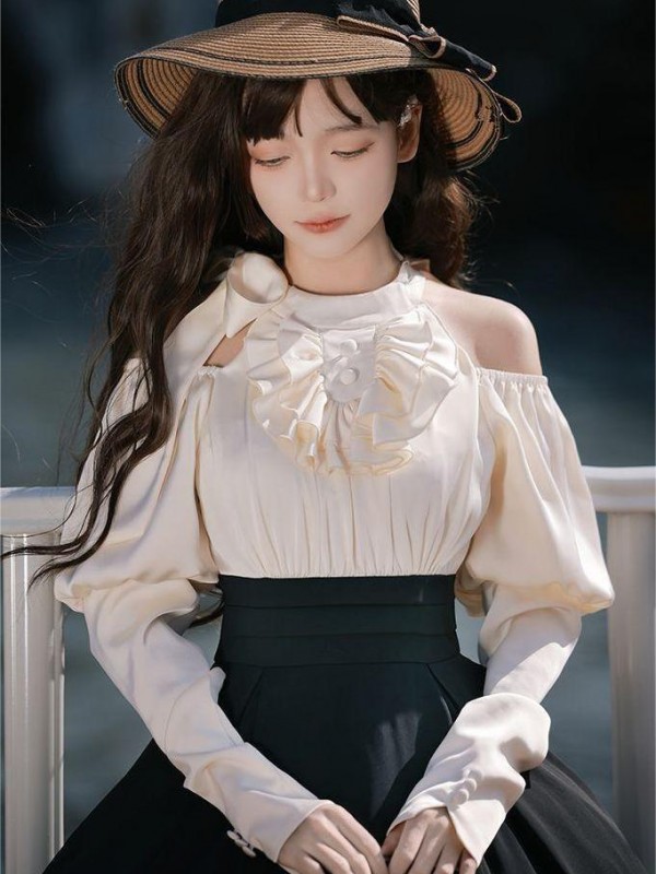 【Rome Holiday】~lolita~Long sleeve Big hemline ONE-PIECE~Spring models 【Rome Holiday】~lolita~Long sleeve Big hemline ONE-PIECE~Spring models