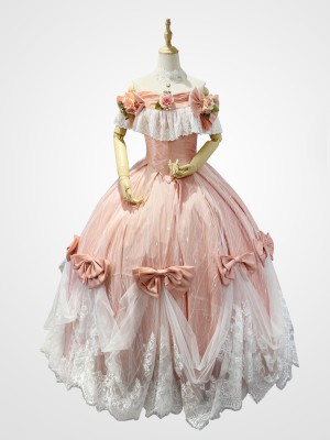 Rose Song Elegant Vintage Gown One-piece