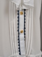Sailor Collar Chiffon Short Sleeve Blouse 