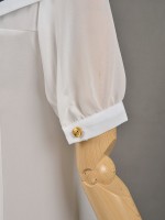 Sailor Collar Chiffon Short Sleeve Blouse 