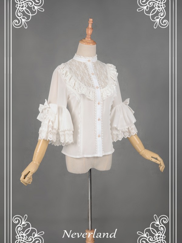 Secret Garden Chiffon Short Lolita Sleeve Blouse