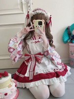【Showa Sweet pet】~lolita~Red dress cute 【Showa Sweet pet】~lolita~Red dress cute