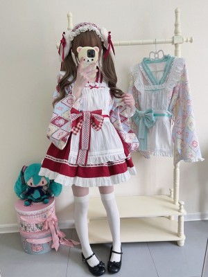 【Showa Sweet pet】~lolita~Red dress cute