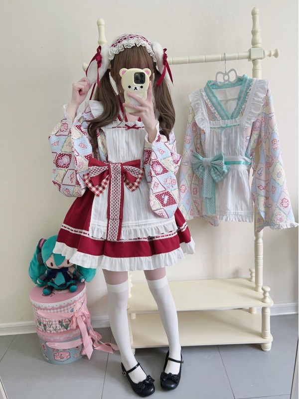 【Showa Sweet pet】~lolita~Red dress cute 【Showa Sweet pet】~lolita~Red dress cute