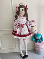 【Showa Sweet pet】~lolita~Red dress cute 【Showa Sweet pet】~lolita~Red dress cute