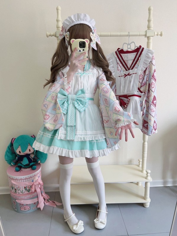 【Showa Sweet pet】~lolita~Green dress cute 【Showa Sweet pet】~lolita~Green dress cute