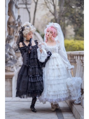 Snow And Night Bride One-piece