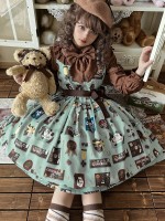 Star Warm Original Lolita Retro Chocolate JSK Star Warm Original Lolita Retro Chocolate JSK