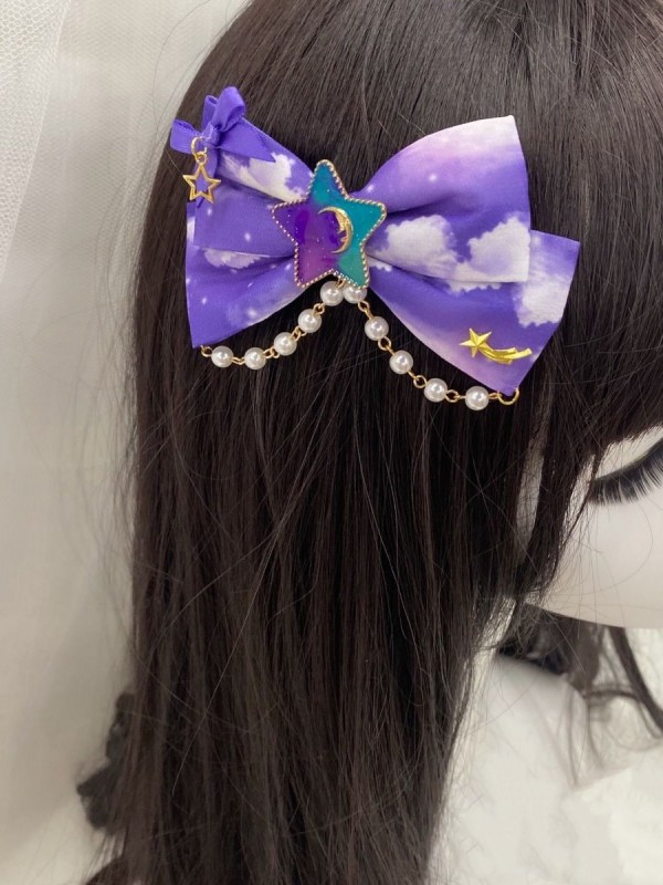 Star and Faux Pearls Chain Hair Clip Star and Faux Pearls Chain Hair Clip