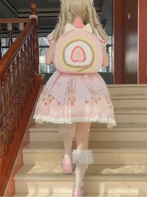 Strawberry Cake Roll Backpack Strawberry Cake Roll Backpack
