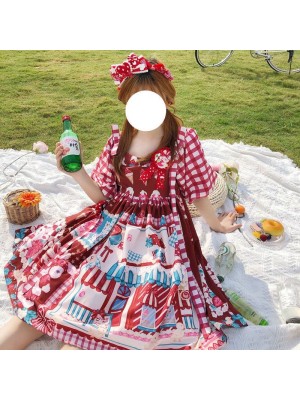 Strawberry Rabbit House sweet and cute short sleeved dress
