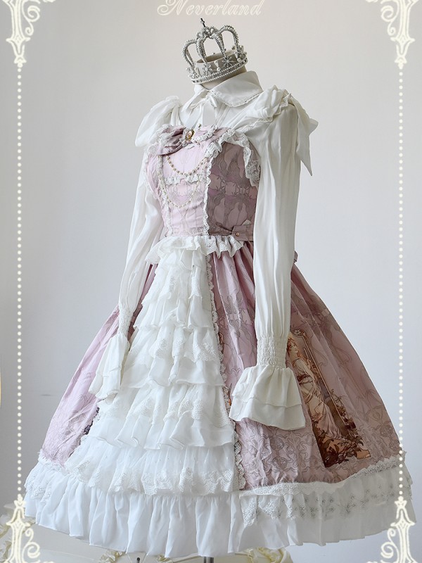 Sweet Summer Maidens Printed Ruffle Lolita Jumperskirt