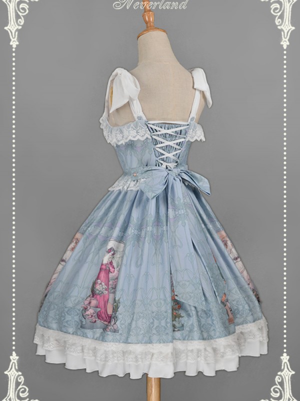 Sweet Summer Maidens Printed Ruffle Lolita Jumperskirt