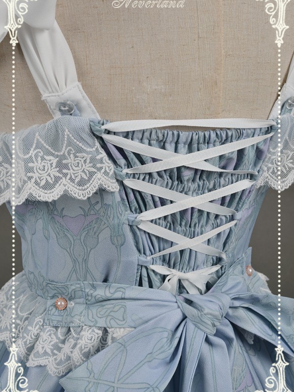 Sweet Summer Maidens Printed Ruffle Lolita Jumperskirt