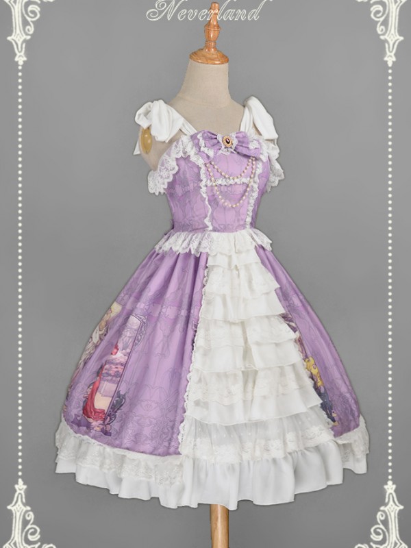 Sweet Summer Maidens Printed Ruffle Lolita Jumperskirt