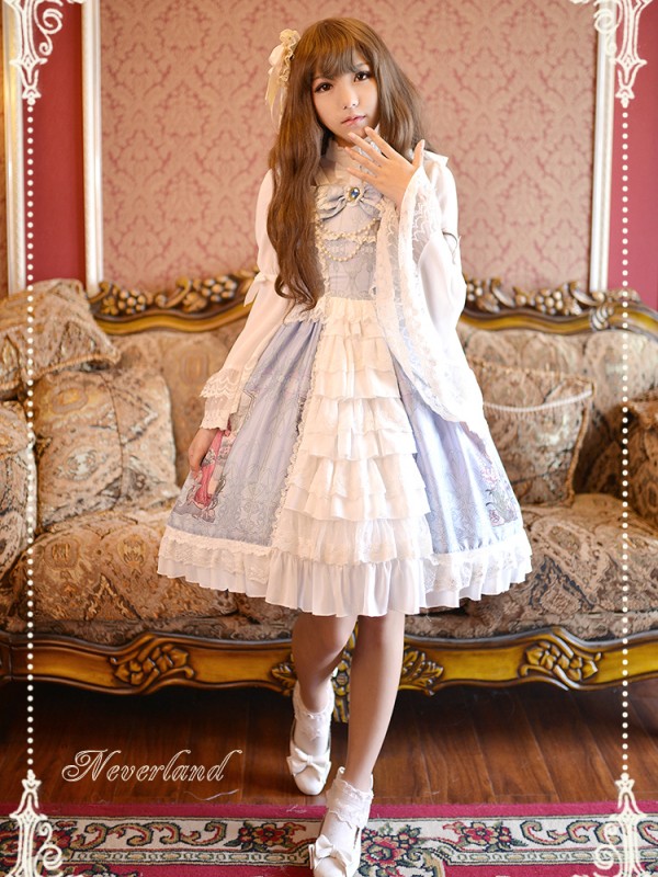 Sweet Summer Maidens Printed Ruffle Lolita Jumperskirt