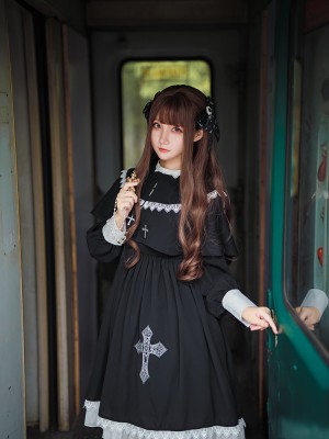 Sunday Gothic Nun Style One-piece