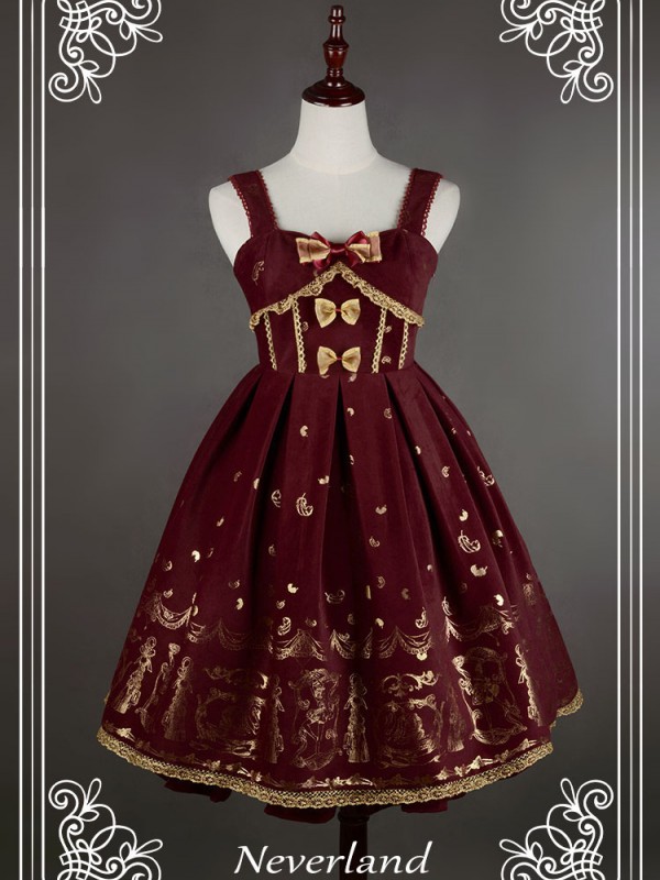 Elegant Vintage Palace Style Swan Lake Jumperskirt Lolita Suspenders Dress Elegant Vintage Palace Style Swan Lake Jumperskirt Lolita Suspenders Dress