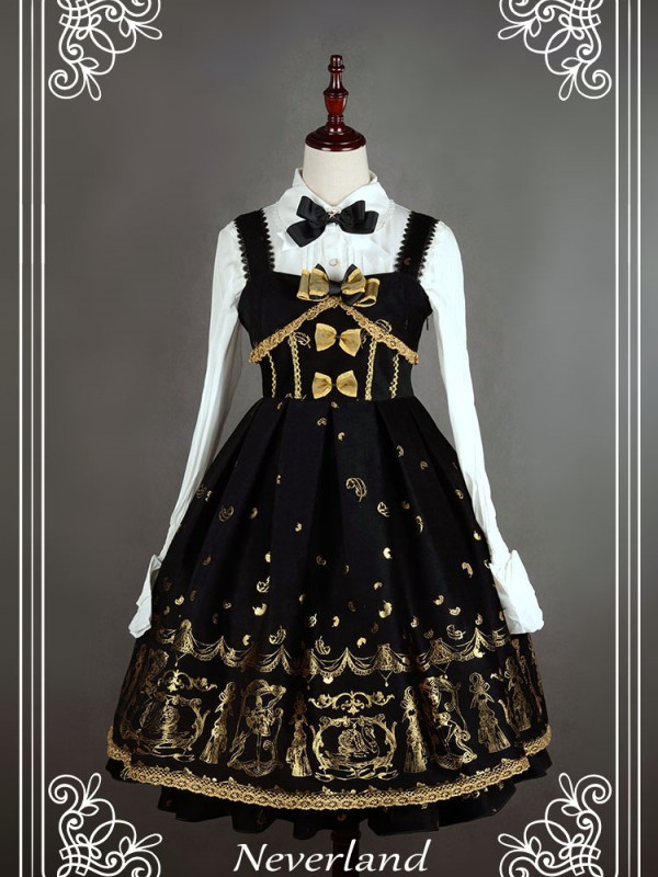 Elegant Vintage Palace Style Swan Lake Jumperskirt Lolita Suspenders Dress Elegant Vintage Palace Style Swan Lake Jumperskirt Lolita Suspenders Dress