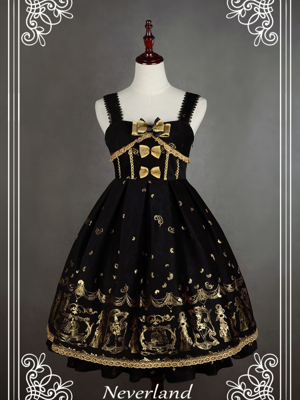 Elegant Vintage Palace Style Swan Lake Jumperskirt Lolita Suspenders Dress Elegant Vintage Palace Style Swan Lake Jumperskirt Lolita Suspenders Dress