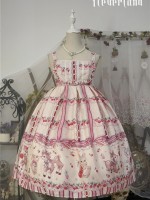 Sweet Cherry Deer Print Special Lolita Jumperskirt