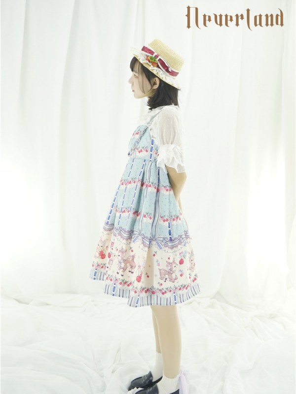 Sweet Cherry Deer Print Special Lolita Jumperskirt