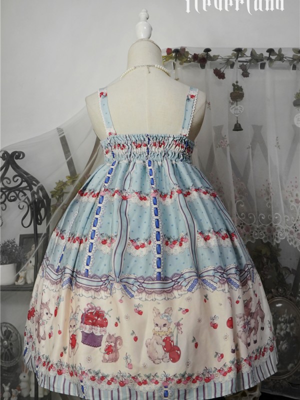 Sweet Cherry Deer Print Special Lolita Jumperskirt