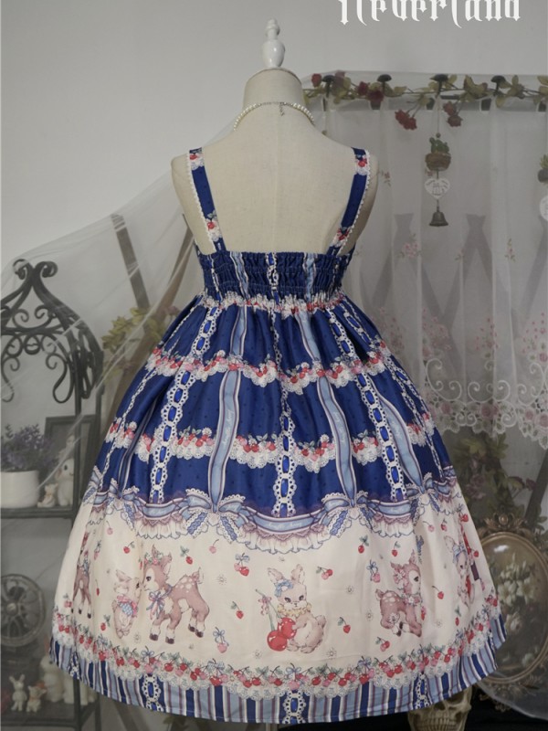 Sweet Cherry Deer Print Special Lolita Jumperskirt