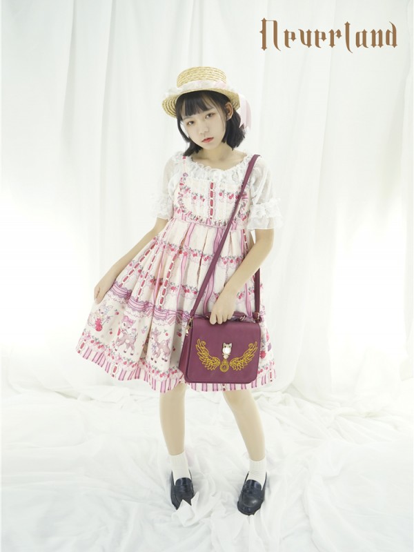 Sweet Cherry Deer Print Special Lolita Jumperskirt