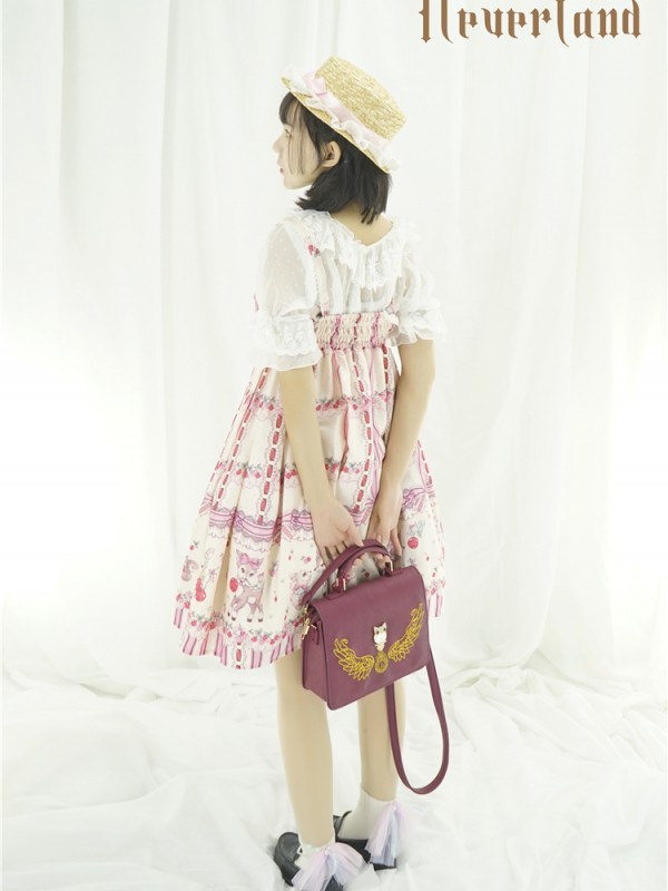Sweet Cherry Deer Print Special Lolita Jumperskirt