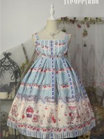 Sweet Cherry Deer Print Special Lolita Jumperskirt