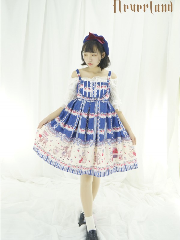 Sweet Cherry Deer Print Special Lolita Jumperskirt
