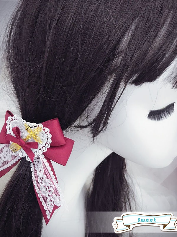 Sweet Red Lace Hair Clips Sweet Red Lace Hair Clips