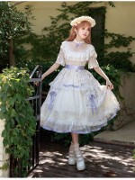 【The inflorescence of Letter and poem】~lolita~Cherry Butterfly Print ONE-PIECE~Chiffon Princess Dress 【The inflorescence of Letter and poem】~lolita~Cherry Butterfly Print ONE-PIECE~Chiffon Princess Dress