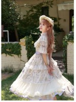 【The inflorescence of Letter and poem】~lolita~Cherry Butterfly Print ONE-PIECE~Chiffon Princess Dress 【The inflorescence of Letter and poem】~lolita~Cherry Butterfly Print ONE-PIECE~Chiffon Princess Dress
